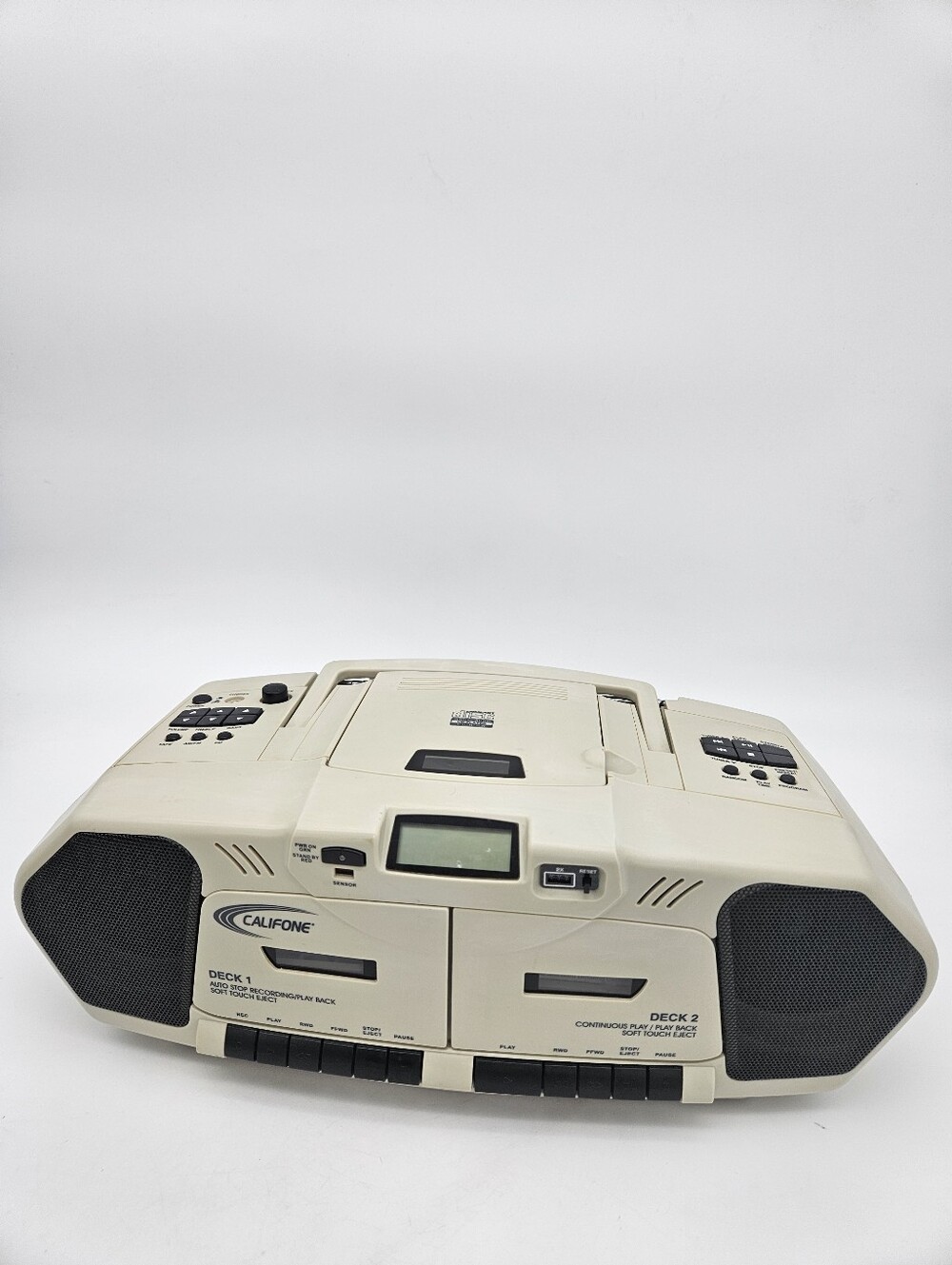 Califone 2395 AV-02 Dual Cassette CD Radio Boombox  TESTED